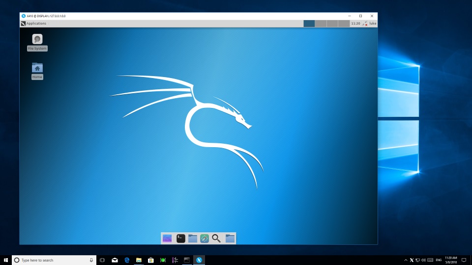 xfce4 kali linux windows 10